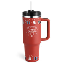 Load image into Gallery viewer, 40 Oz Tumbler With Handle Straw Insulated, Stainless Steel Spill Proof Vacuum Coffee Cup Tumbler With Lid Tapered Mug Gifts For Valentine Lover Suitable For Car Gym Office Travel
