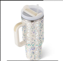 Load image into Gallery viewer, 40 Oz Tumbler With Handle Straw Insulated, Stainless Steel Spill Proof Vacuum Coffee Cup Tumbler With Lid Tapered Mug Gifts For Valentine Lover Suitable For Car Gym Office Travel
