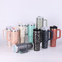 Load image into Gallery viewer, 40 Oz Tumbler With Handle Straw Insulated, Stainless Steel Spill Proof Vacuum Coffee Cup Tumbler With Lid Tapered Mug Gifts For Valentine Lover Suitable For Car Gym Office Travel
