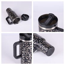 Load image into Gallery viewer, 40 Oz Tumbler With Handle Straw Insulated, Stainless Steel Spill Proof Vacuum Coffee Cup Tumbler With Lid Tapered Mug Gifts For Valentine Lover Suitable For Car Gym Office Travel
